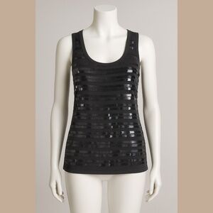 Ann Taylor Black Sequin Tank Top – Size S--NWT